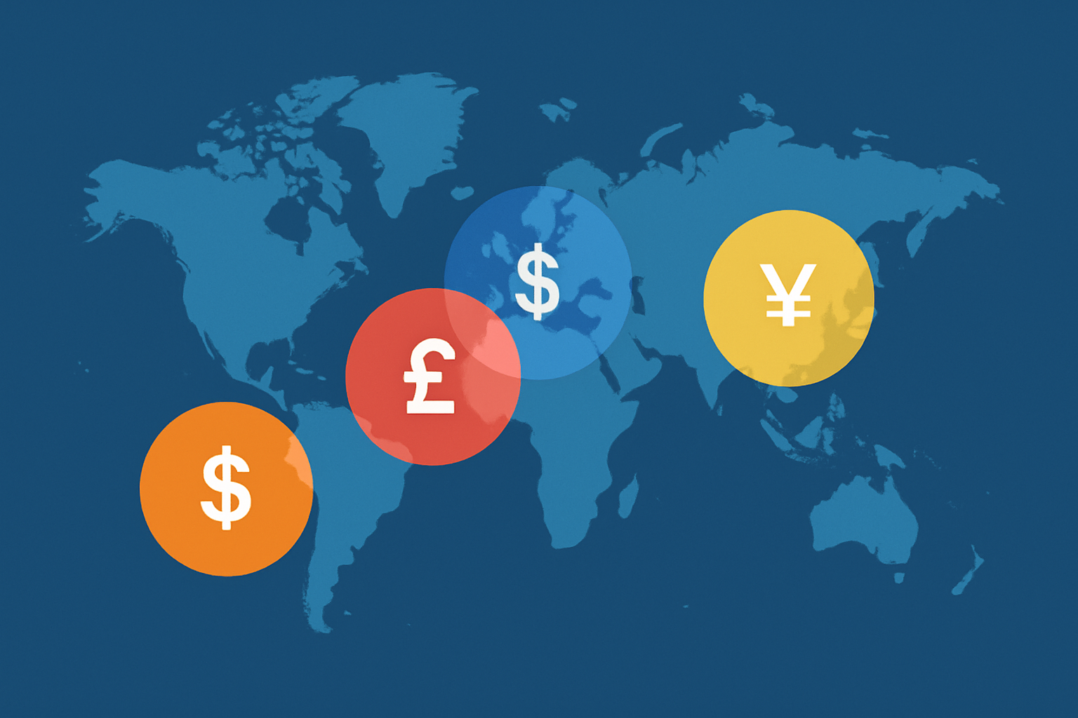Global forex trading sessions map showing the time zones and overlapping market hours for Sydney, Tokyo, London, and New York.