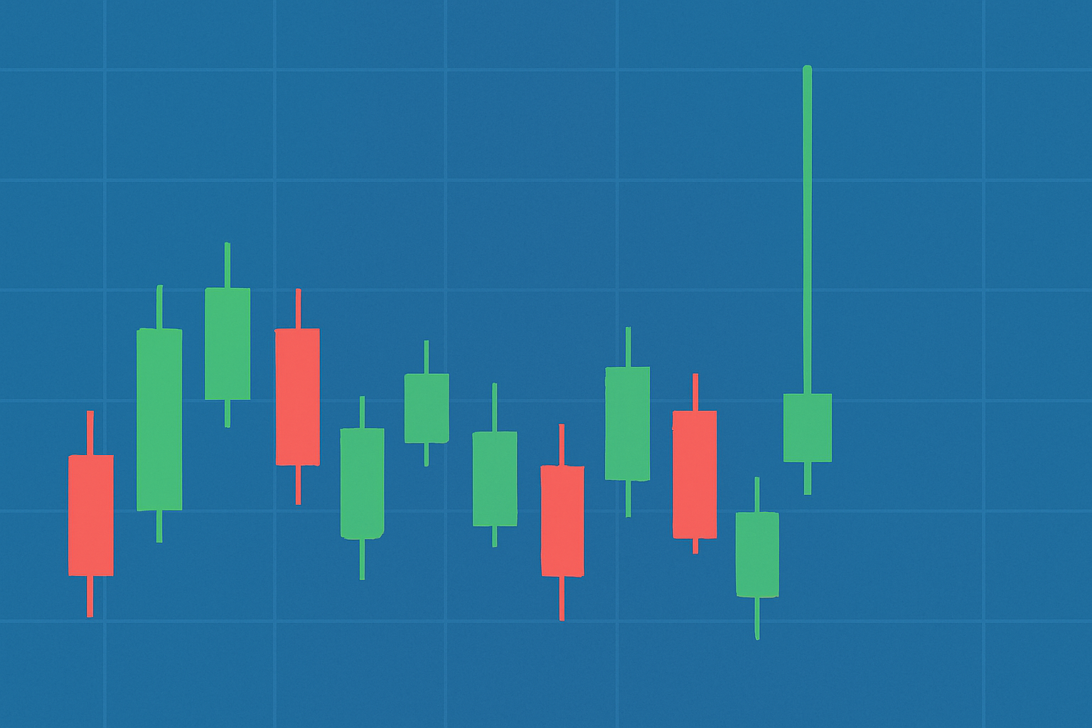 Illustration of a reverse hammer candle highlighting its long upper shadow and small real body near the bottom.