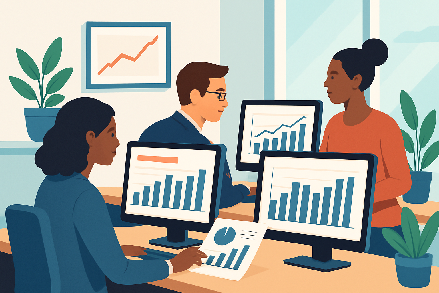 Economists and analysts at the U.S. Bureau of Labor Statistics compiling and reviewing nonfarm payroll employment data.