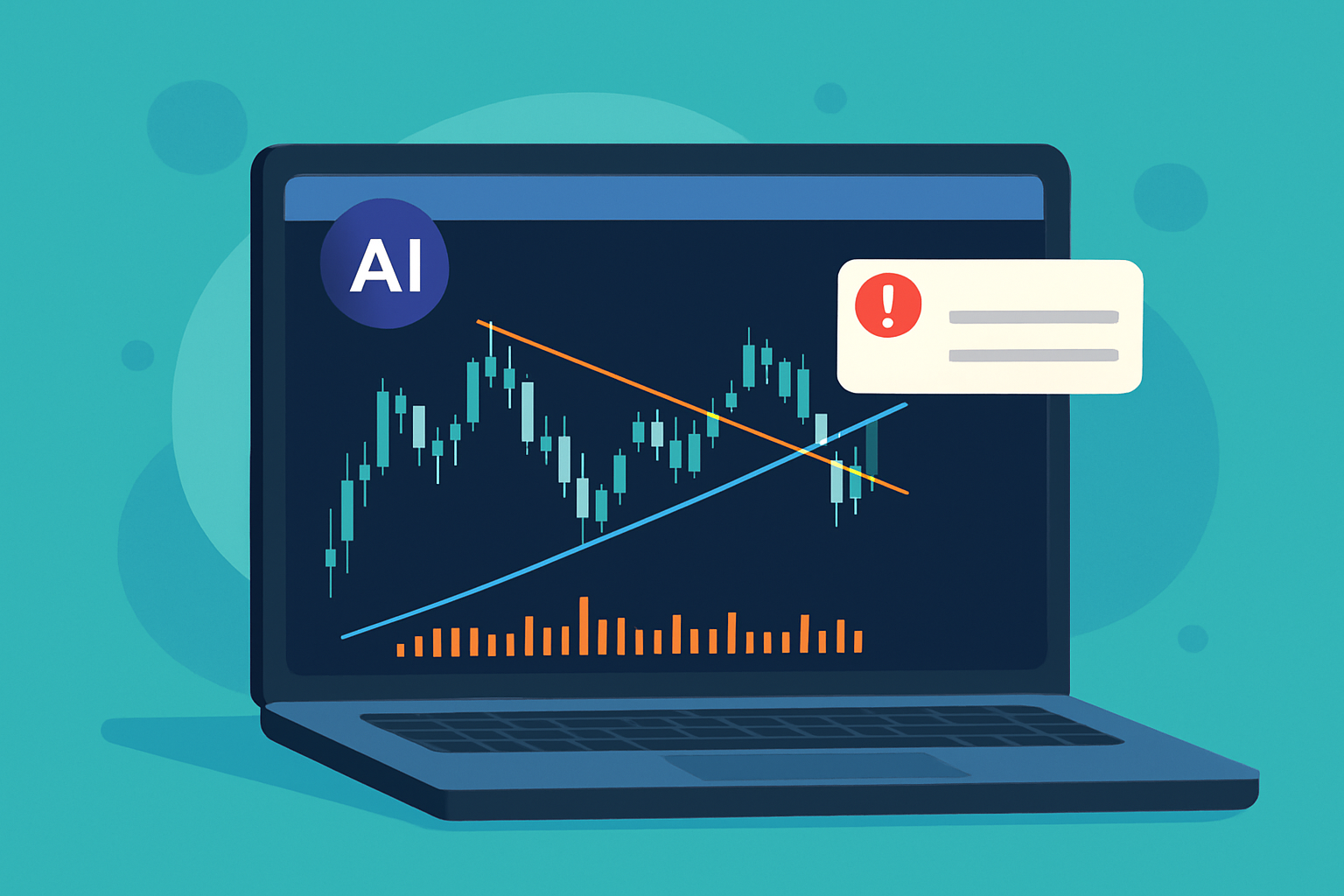 TrendSpider AI dashboard displaying automated trendline detection and real-time alerts on stock charts