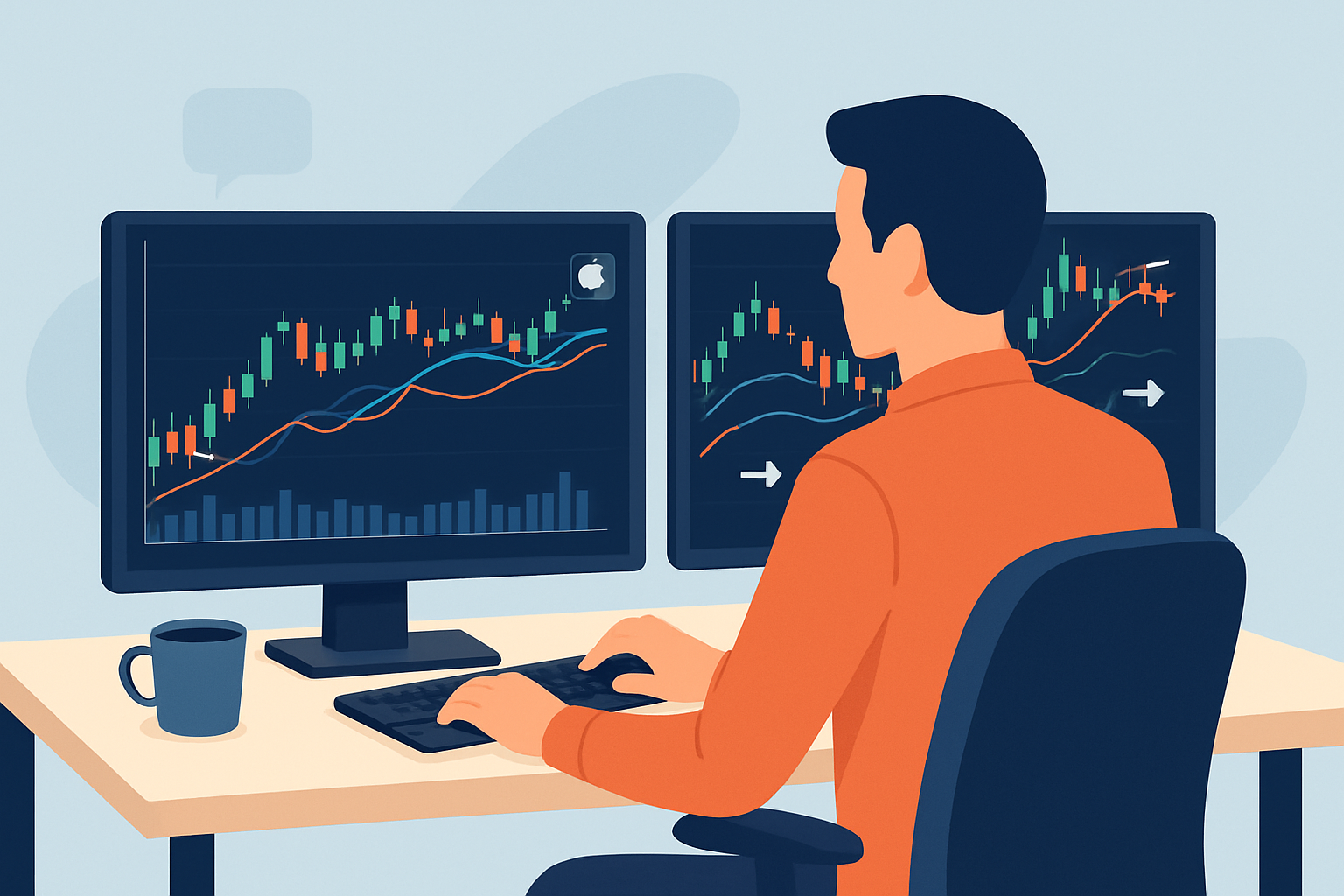 Swing trader analyzing automated charts and alerts on TrendSpider