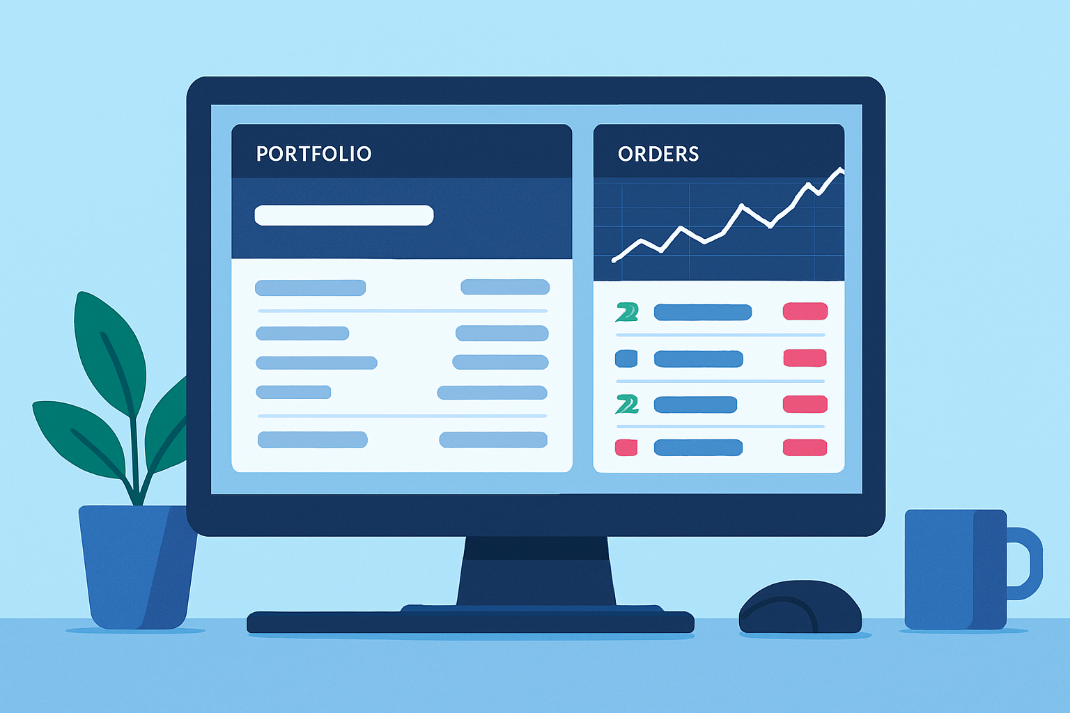 Example of TradingView’s paper trading simulator with portfolio overview and open simulated trades