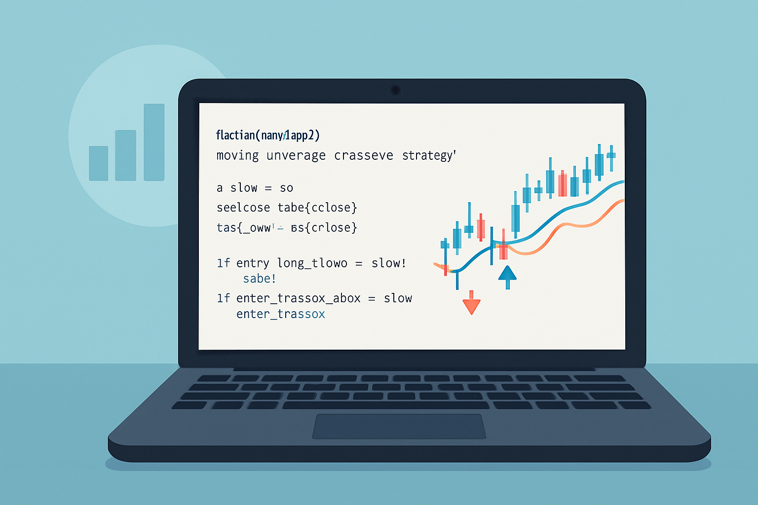 Example Pine Script code for a simple moving average crossover strategy