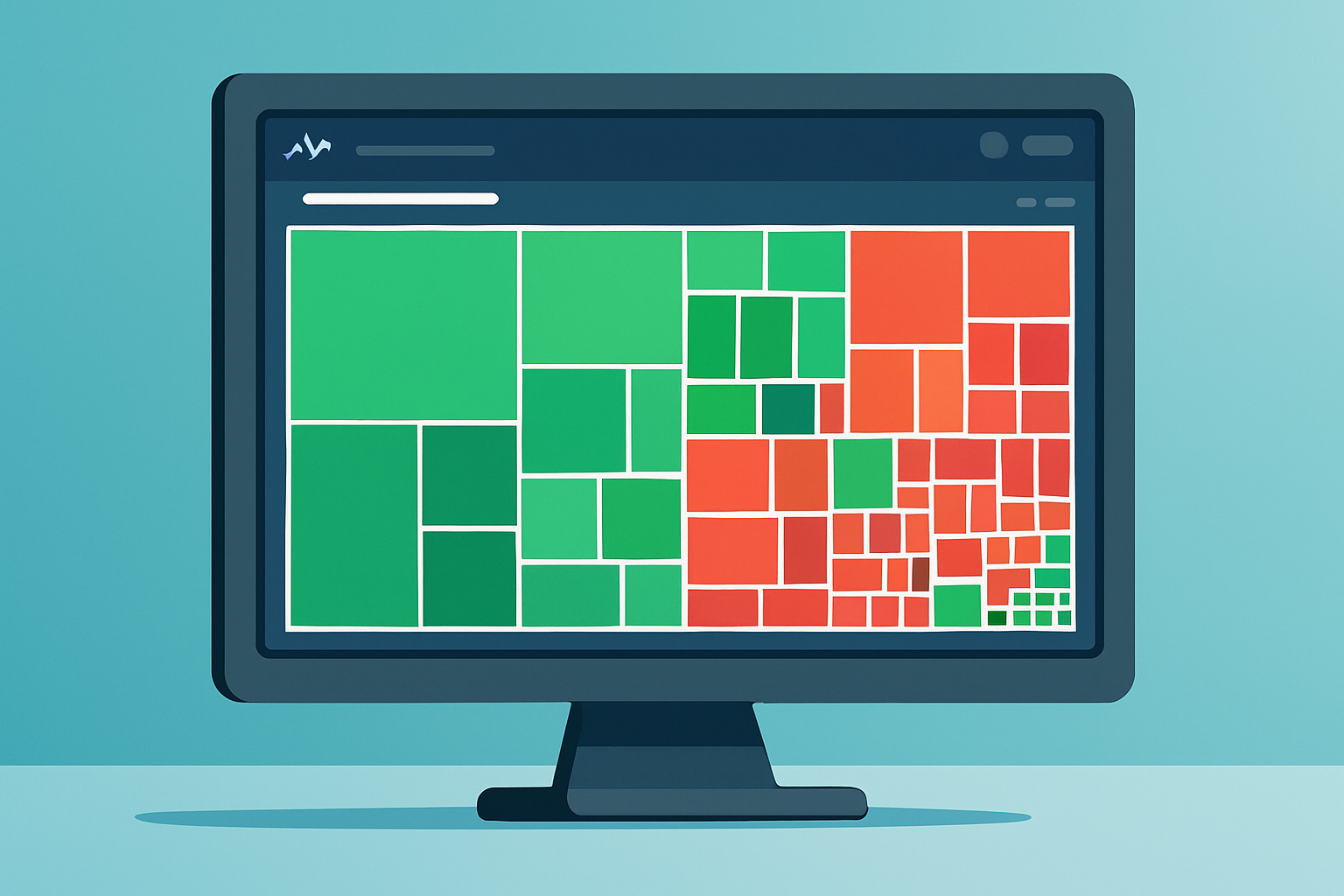 Screenshot of TradingView Heat Map displaying multiple asset classes with varying color intensities indicating market momentum.