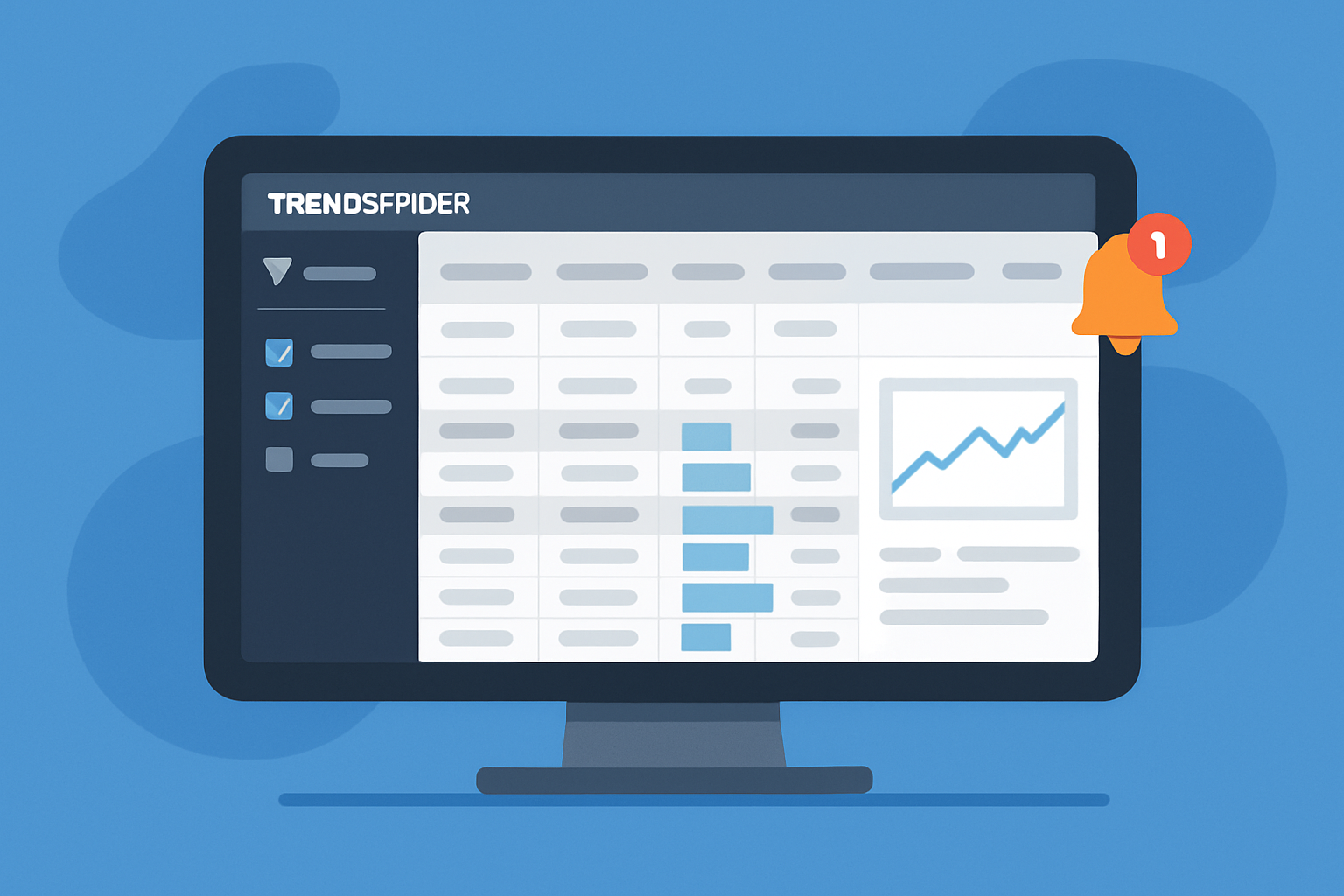 TrendSpider’s streamlined options chain interface with live data filters and integrated technical charts.