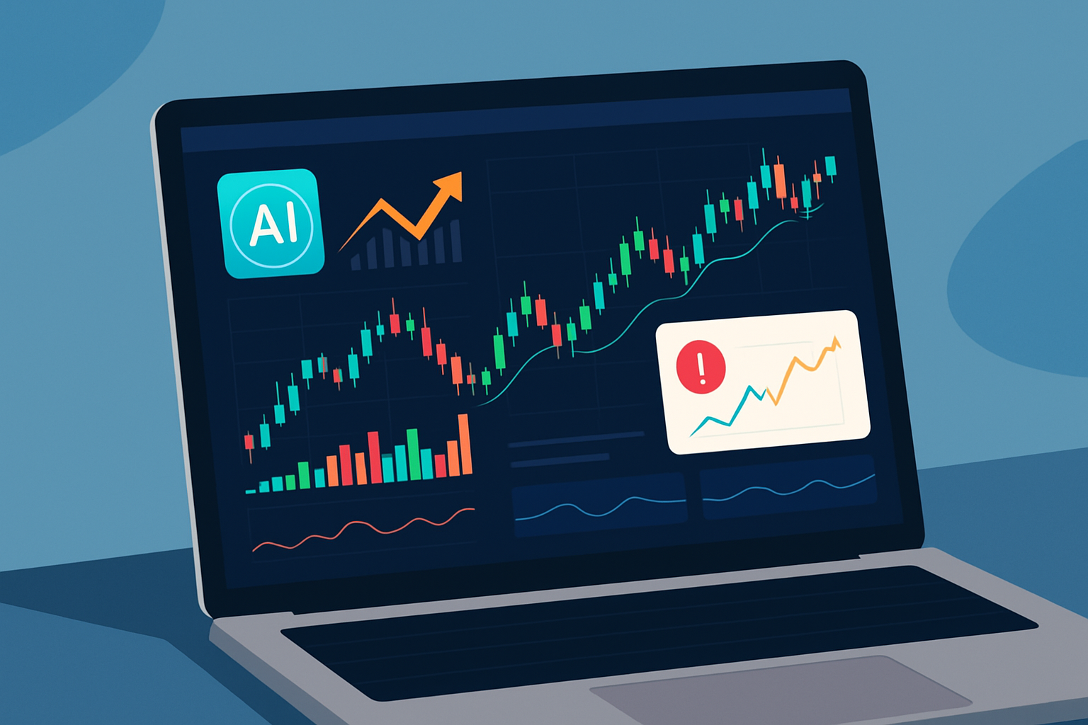TrendSpider platform interface highlighting automated chart analysis and real-time alert notifications.