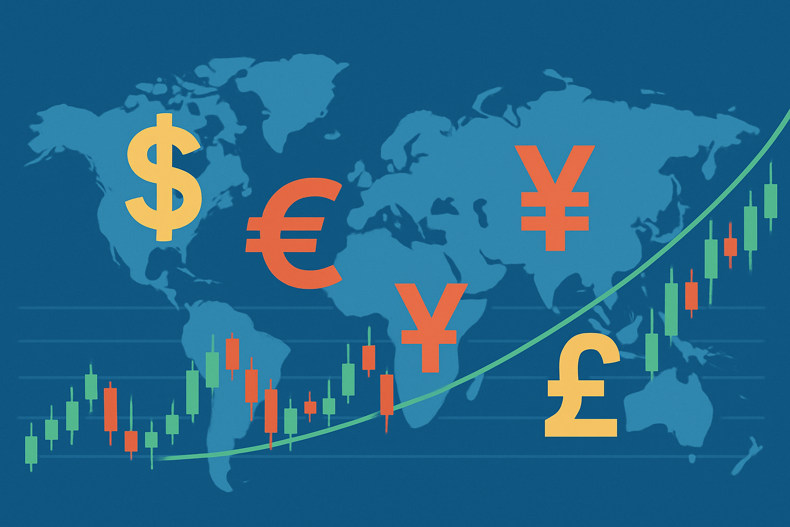 Visual representation of forex market sessions and major currency pairs to understand market timing