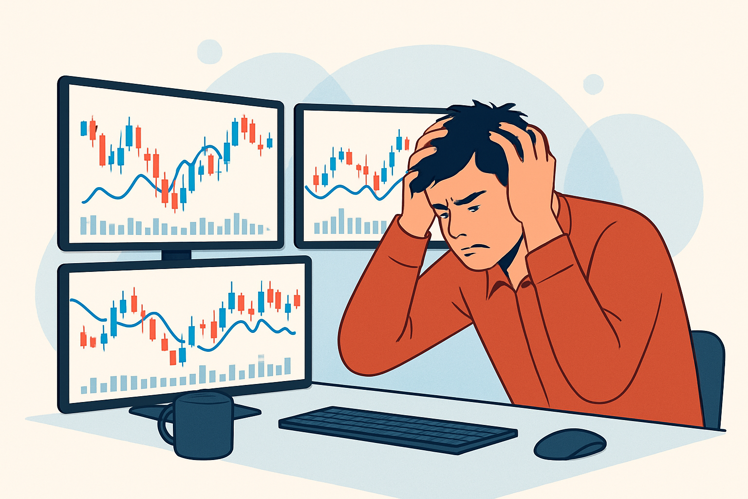 Visual depiction of common trading pitfalls such as premature entries, ignoring volume, and confusion between pattern types.
